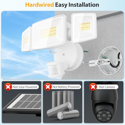 65W Smart Outdoor Security Lights with Motion Sensor (White)