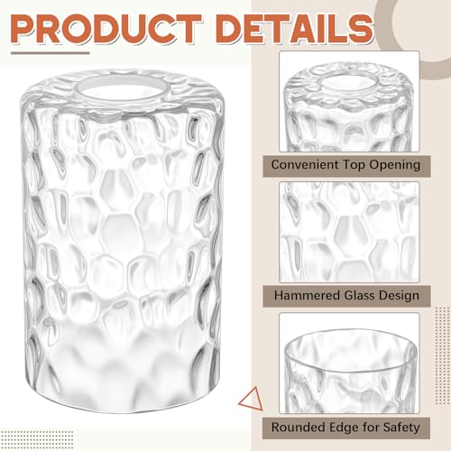 1 Pcs Clear Hammered Glass Lamp Shade 1