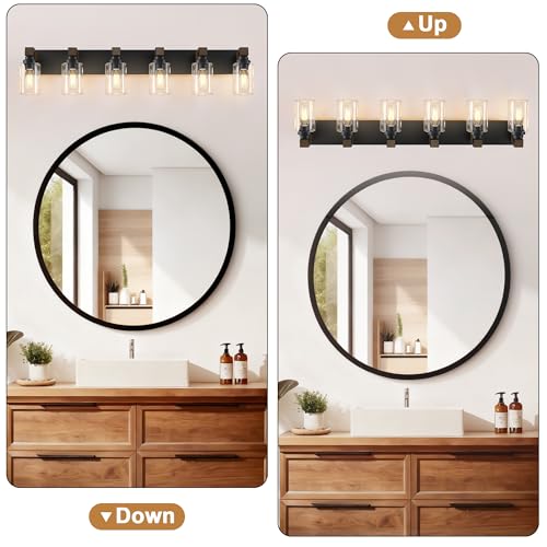 Farmhouse 6 Light Bathroom Vanity Light Fixtures
