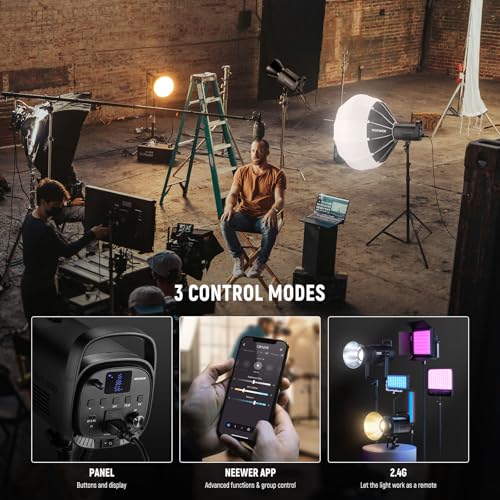 CB120B 120W LED Video Light with 2.4G&APP Control COB Bi Color 2700K