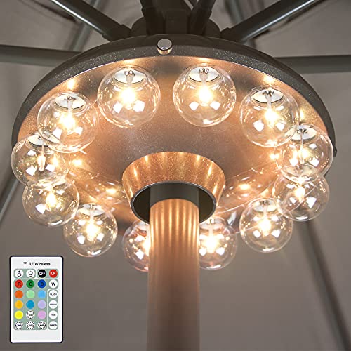 Battery Operated Hanging Lights Outdoor Patio Umbrella Light RF Remote Control