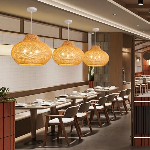 18.9" Rattan Pendant Light