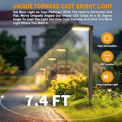 Bobcat Solar Pathway Lights Outdoor Super Bright 300 lumens with 2 (4 Count)