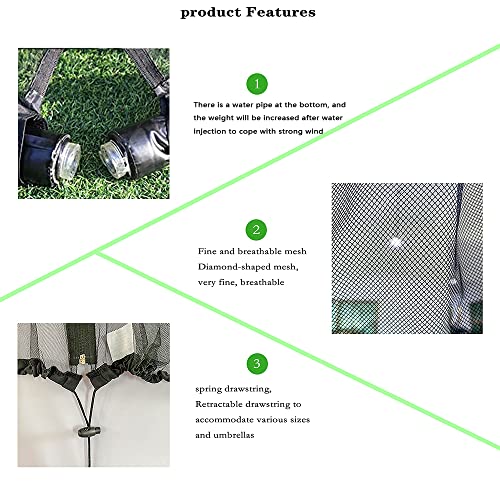 10FT Mosquito Net for Patio Umbrella Outdoors Screen Polyester Hanging Tent （Mosquito Net Only）