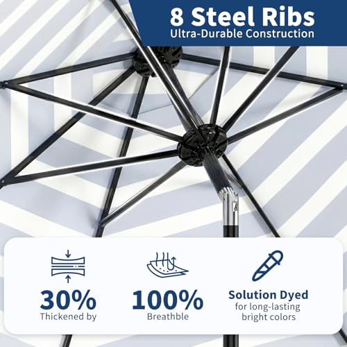 9FT Patio Umbrella 8 Sturdy Ribs Outdoor Table Umbrella