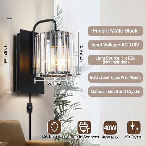 Plug in Crystal Wall Sconces