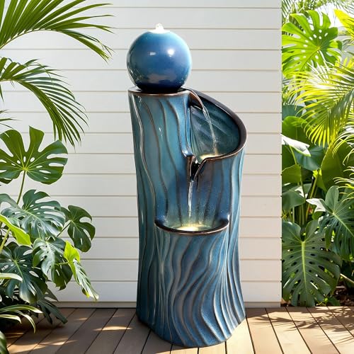32" H Ceramic Outdoor Water Fountain
