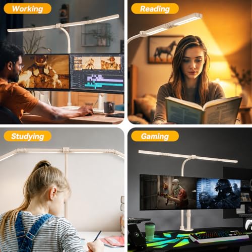Adjustable LED Desk Lamp with Clamp & Remote