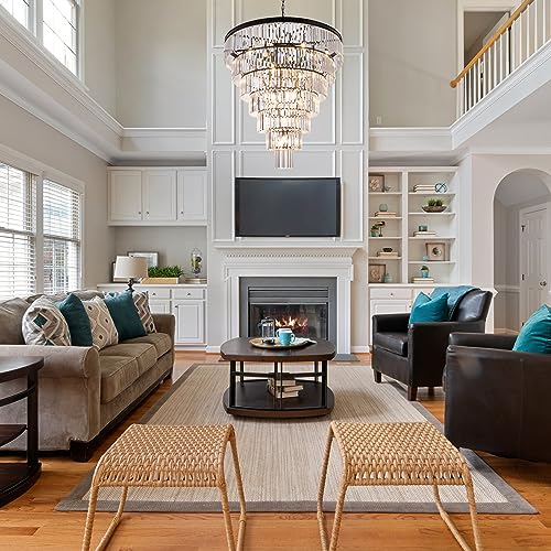 Large Crystal Chandelier for High Ceiling