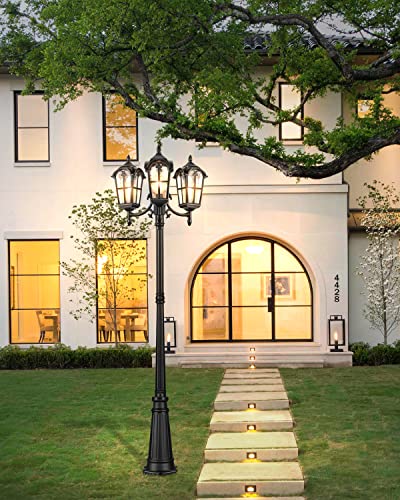 3 Head Outdoor Lamp Post Light Fixture