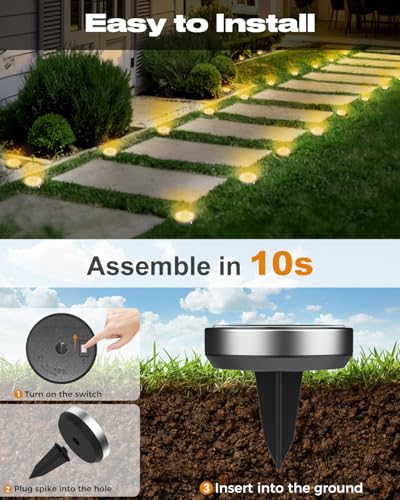 12 Pack Solar Lights Outdoor Waterproof (12 Count)