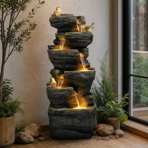 39.4"Extra Large Rock Outdoor Fountain 6