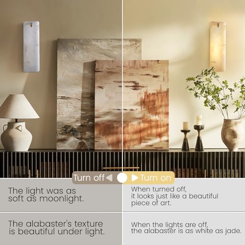 Rectangular Alabaster Wall Sconce 16 Inch