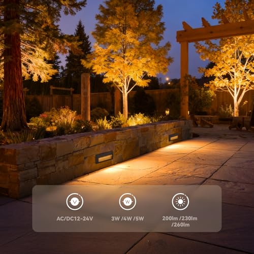 6-Pack 5W/4W/3W Dimmable 9 Inch 5CCT Low Voltage LED Step Lights (6 Count)