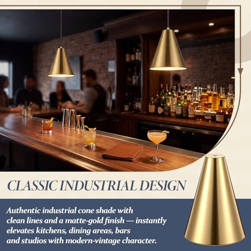 2 Pack Gold Cone Replacement Lamp Shades (2 Count)