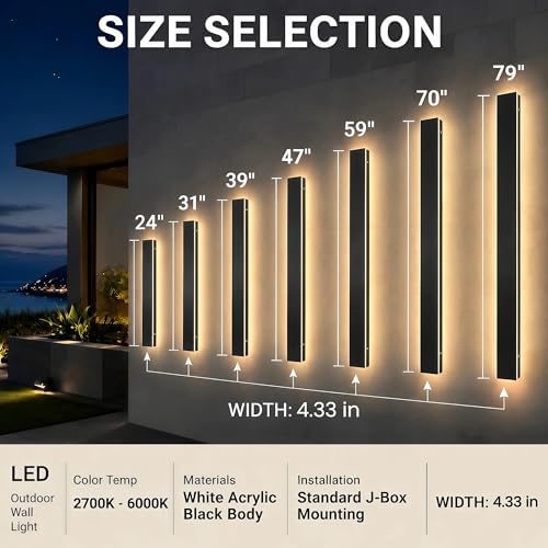 4.33In Wide Modern Outdoor Wall Light for Garage