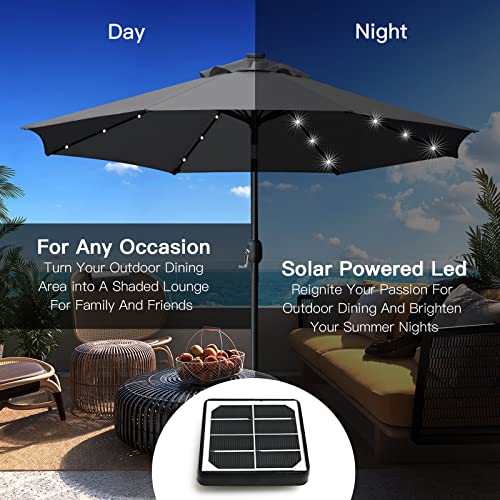 9' Solar LED Patio Umbrella