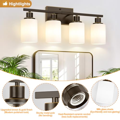4 Light Bathroom Light Fixtures (4 Count)