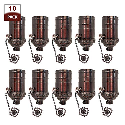 Vintage On Off Pull Chain Lamp Socket (10 Count)