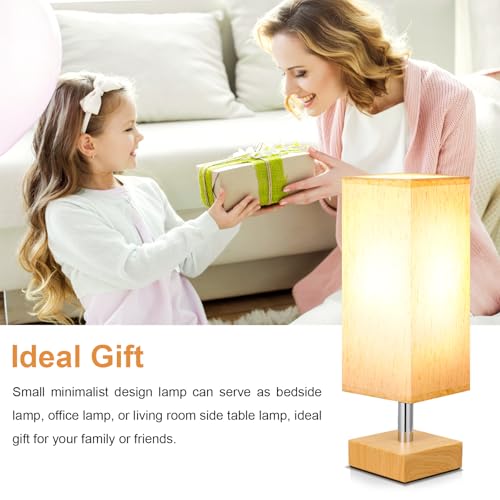 Wood Grain Small Bedside Lamp for Bedroom