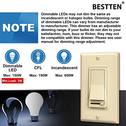 10 Pack Almond Dimmer Light Switch (10 Count)