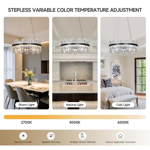 Black Led Modern Crystal Chandelier