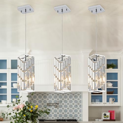 Chrome Crystal Pendant Light 3 (3 Count)