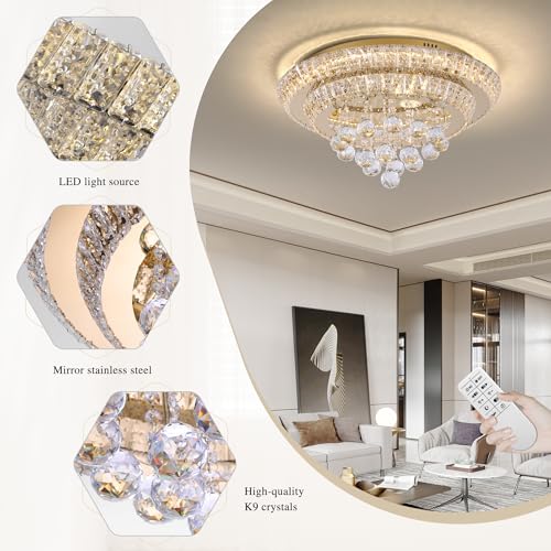 20" Gold Crystal Chandeliers