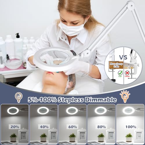 15X Magnifying Glass with Light and Stand