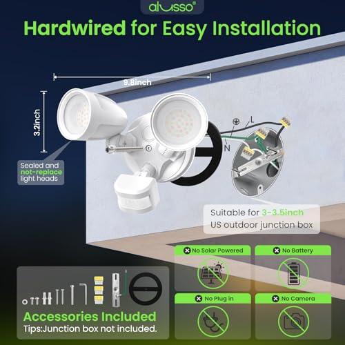 Motion Sensor Outdoor Lights Metal Heads