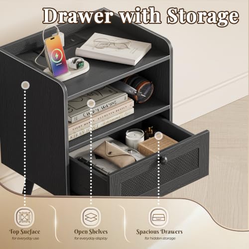 Nightstands with Charging Station (2 Count)