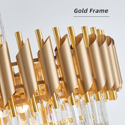 Modern Crystal Chandelier Gold 20 Inch Round 7 Lights 4