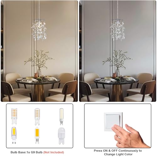8.3" Crystal Pendant Light for Kitchen Island