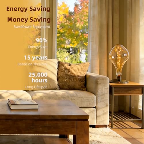 Oversized Irregular Vintage LEDEdison Bulbs Dimmable 2200K 5W Amber E26 1PK
