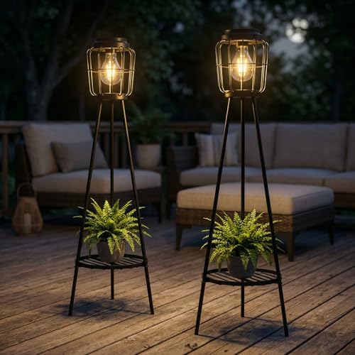 Solar Lights with Plant Stand