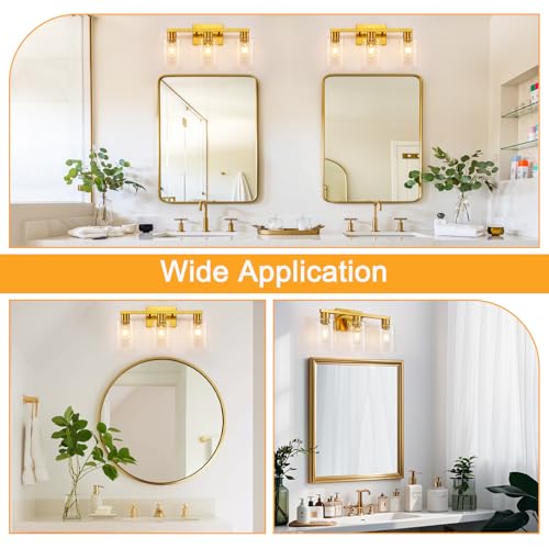 Gold 3 Light Bathroom Vanity Light