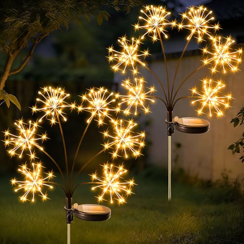 Solar Garden Lights Outdoor Waterproof 2 Pack