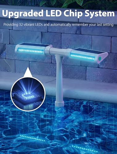 Solar Pool Fountain with Lights for Above Ground & Inground