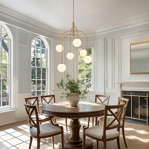 6 Lights Mid Century Modern Chandelier