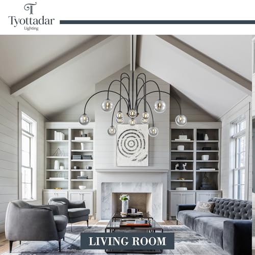 Large Black Sputnik Chandelier 12