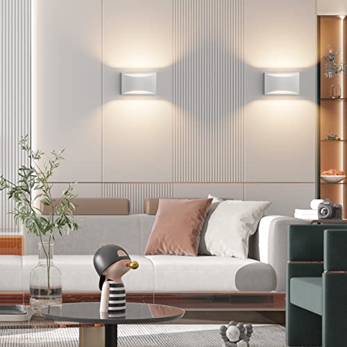 Aluminum Modern Indoor LED Wall Sconce Interior Wall Lights 1 Pack Hardwired Up and Down Wall Mount Light for Living Room Bedroom Hallway Corridor Warm White 3000K
