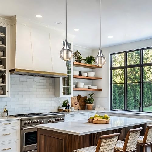 Chrome Silver Pendant Lights Kitchen Island (2 Count)