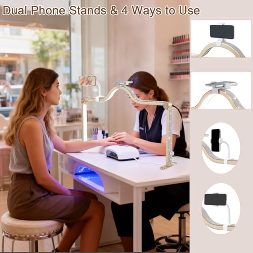 Nail Lamp with Dual Phone Holder