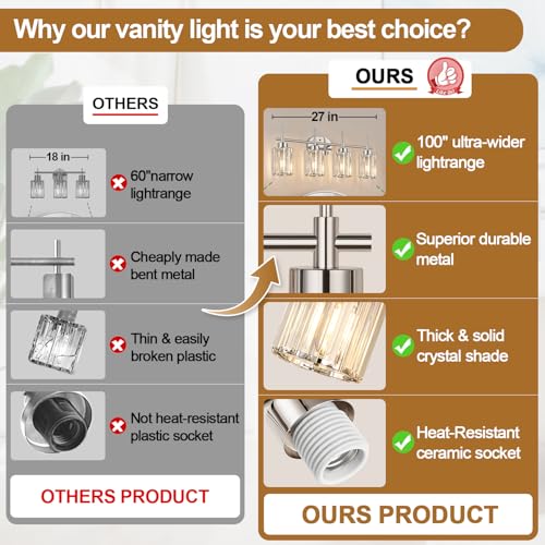 Modern K9 Crystal Bathroom Vanity Light Fixtures