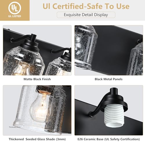 32" 4 Light Farmhouse Bathroom Vanity Light with Bubble Glass (4 Count)