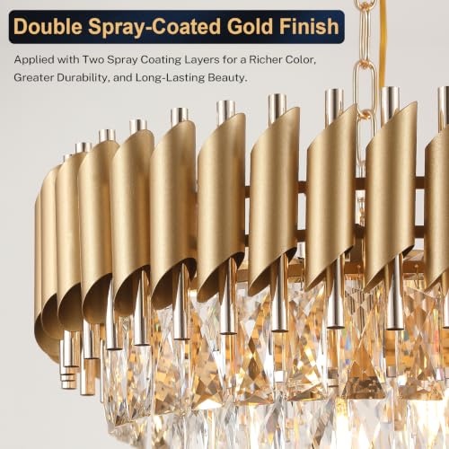 Modern Crystal Chandelier Gold