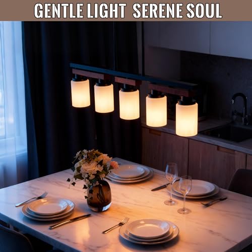 5 Light Black Linear Chandelier