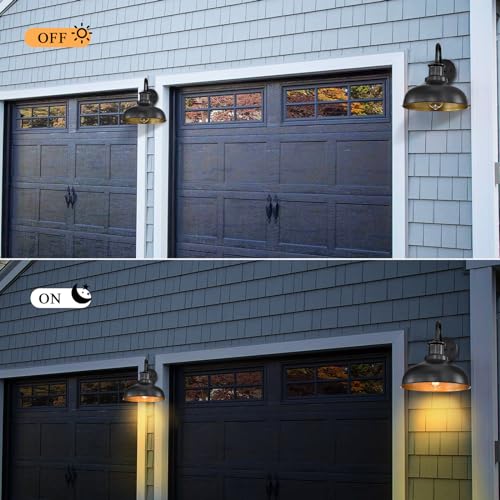 Outdoor Barn Light Outdoor Wall Sconce Farmhouse Rustic Exterior Wall Mount Lights Vintage Outside Lighting Fixture Industrial Black Lantern Works with Gooseneck Barn Porch Entryway Garage Shed