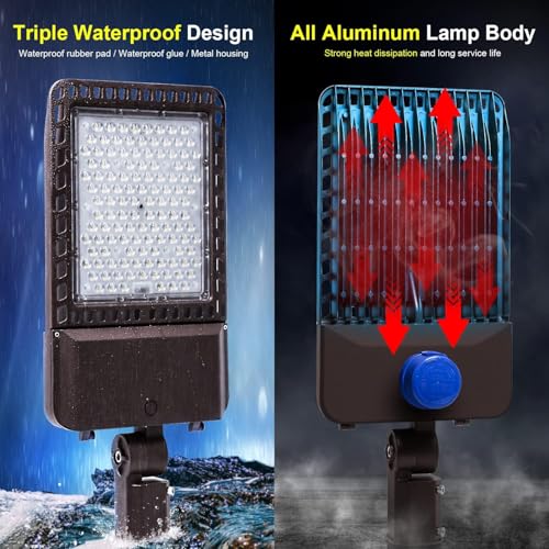 300W LED Parking Lot Light Dusk to Dawn Photocell 36000LM 5000K 3Pack (3 Count)