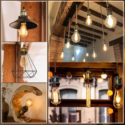 E26 Edison Vintage Lamp Socket for DIY Light (6 Count)
